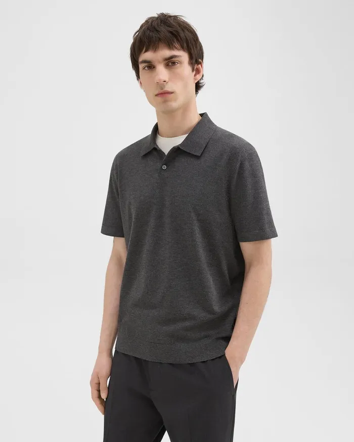 Men TShirts Polos Theory Goris Polo Shirt In Light Bilen Pestle Melange