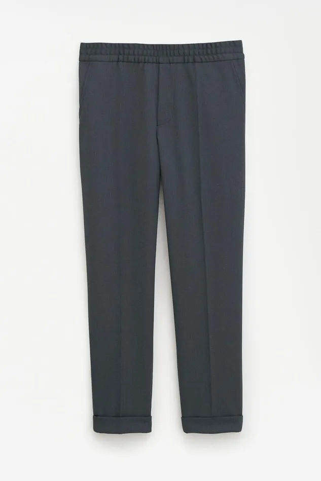 Men Terry Cropped Trousers Green Melange Filippa K Trousers