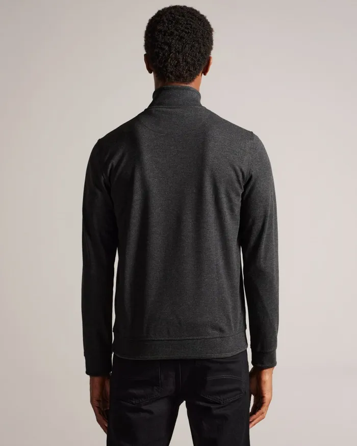 Men TOLTI 8211 Quilted Jersey Half Zip Jumper Charcoal Ted Baker Jumpers and Knitwear Men TOLTI 8211 Quilted Jersey Half Zip Jumper Charcoal Ted Baker Jumpers and Knitwear