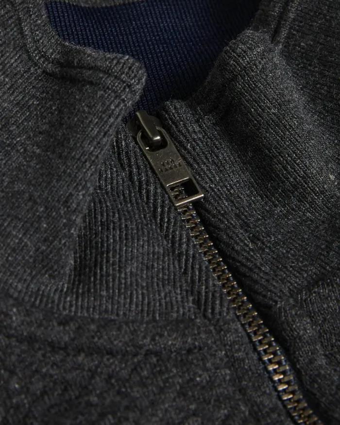Men TOLTI 8211 Quilted Jersey Half Zip Jumper Charcoal Ted Baker Jumpers and Knitwear Men TOLTI 8211 Quilted Jersey Half Zip Jumper Charcoal Ted Baker Jumpers and Knitwear