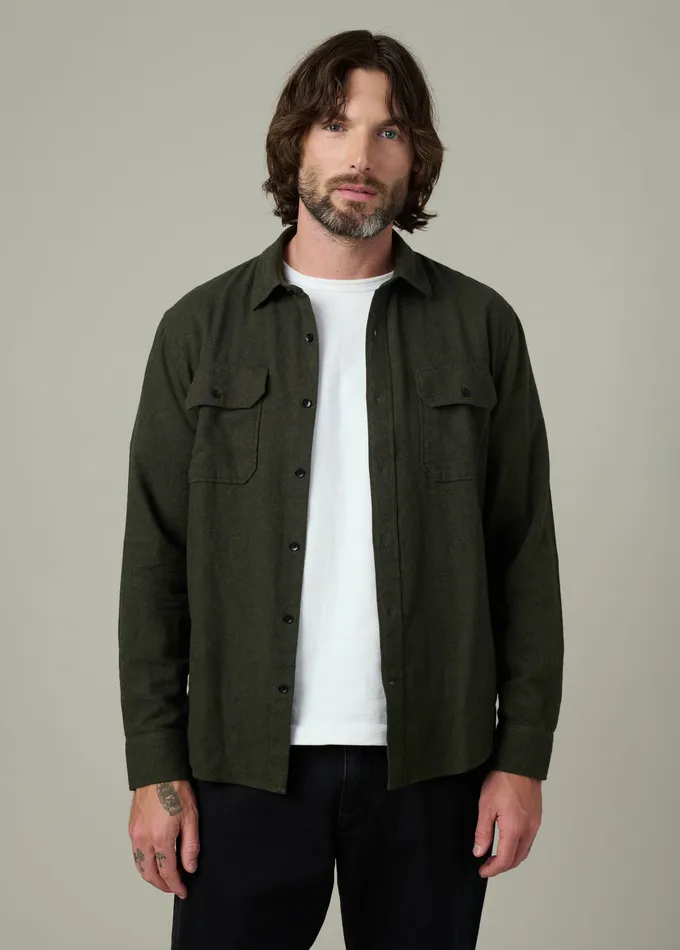 Men Tops Tees Joe8217s Jeans CHESTER FLANNEL SHIRT Dusty Olive