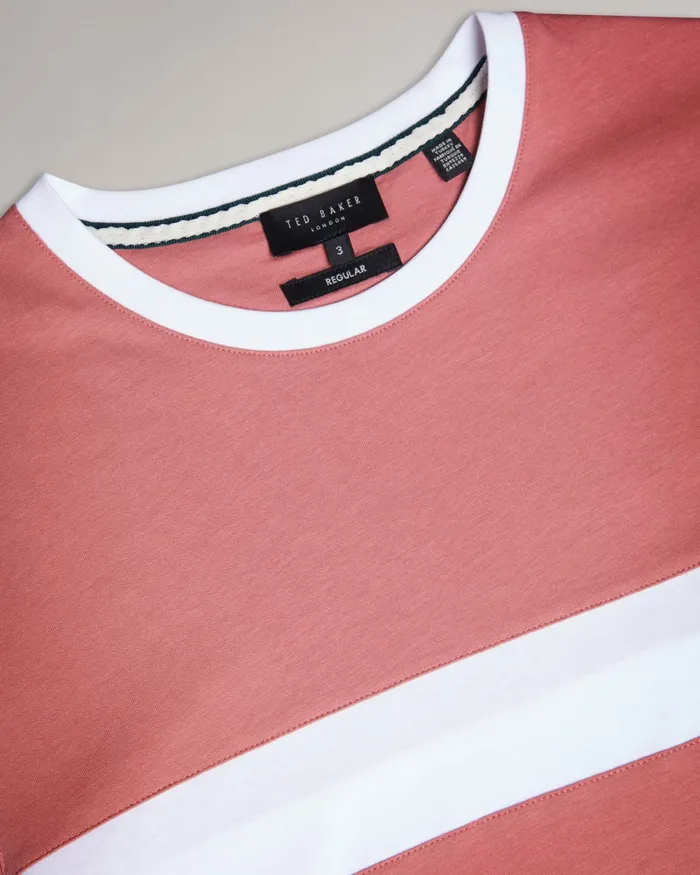 Men TREZ 8211 Short Sleeve Regular Colour Block TShirt Medium Pink Ted Baker Tops Men TREZ 8211 Short Sleeve Regular Colour Block TShirt Medium Pink Ted Baker Tops