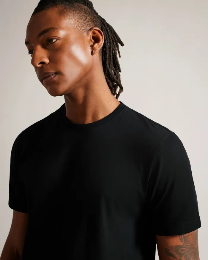 Men TYWINN 8211 Short Sleeve Regular Fit Plain Tshirt Black Ted Baker Tops Men TYWINN 8211 Short Sleeve Regular Fit Plain Tshirt Black Ted Baker Tops