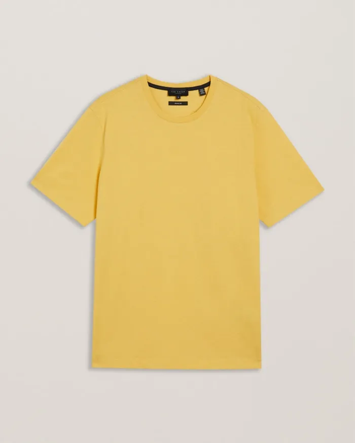 Men TYWINN 8211 Short Sleeve Regular Fit Plain Tshirt Yellow Ted Baker Tops