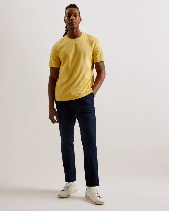 Men TYWINN 8211 Short Sleeve Regular Fit Plain Tshirt Yellow Ted Baker Tops Men TYWINN 8211 Short Sleeve Regular Fit Plain Tshirt Yellow Ted Baker Tops
