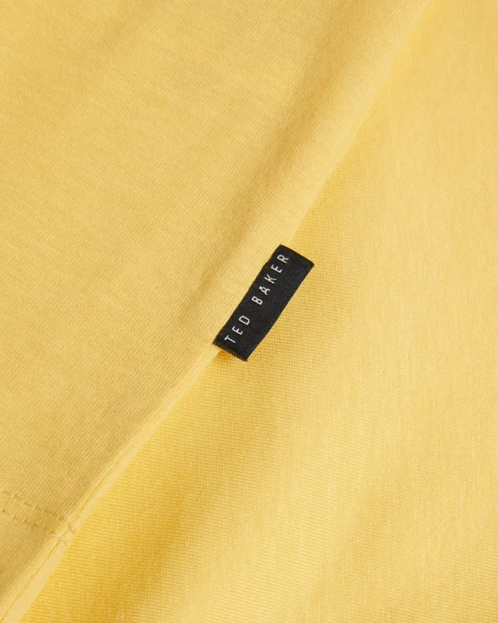 Men TYWINN 8211 Short Sleeve Regular Fit Plain Tshirt Yellow Ted Baker Tops Men TYWINN 8211 Short Sleeve Regular Fit Plain Tshirt Yellow Ted Baker Tops