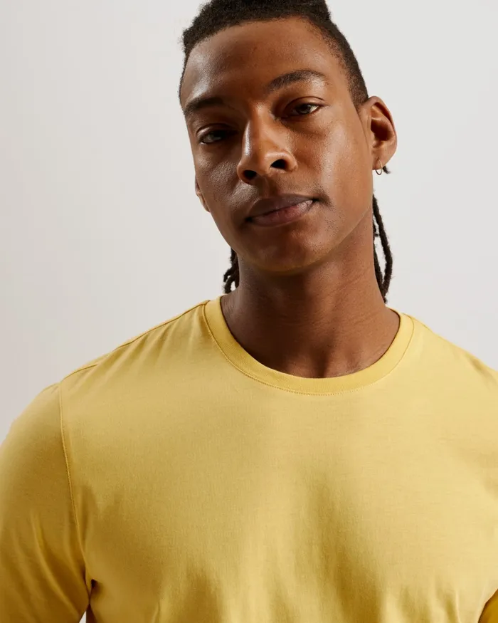 Men TYWINN 8211 Short Sleeve Regular Fit Plain Tshirt Yellow Ted Baker Tops Men TYWINN 8211 Short Sleeve Regular Fit Plain Tshirt Yellow Ted Baker Tops