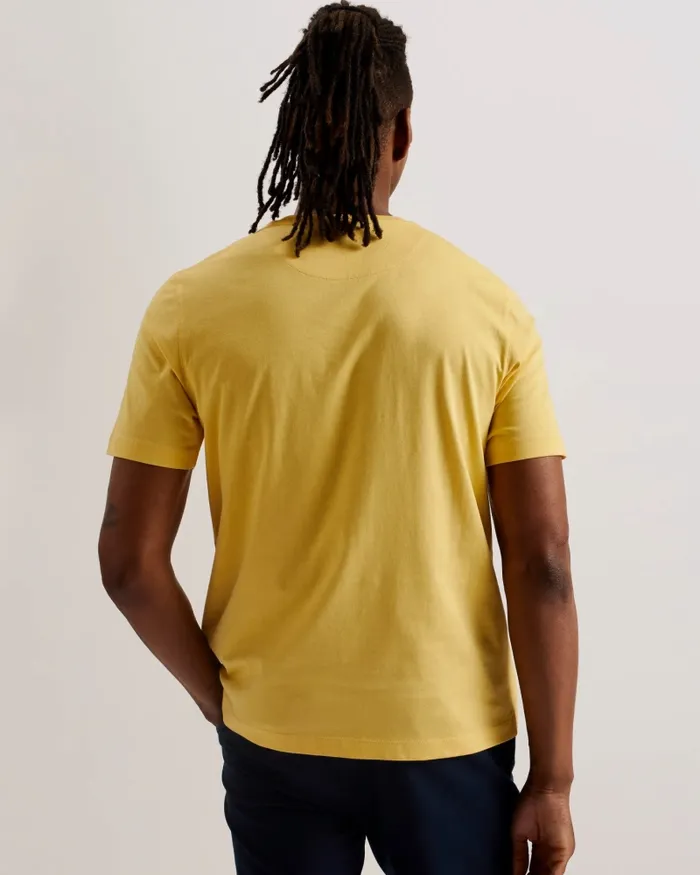Men TYWINN 8211 Short Sleeve Regular Fit Plain Tshirt Yellow Ted Baker Tops Men TYWINN 8211 Short Sleeve Regular Fit Plain Tshirt Yellow Ted Baker Tops