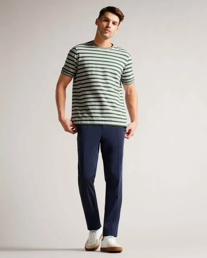 Men VADELL 8211 Short Sleeve Regular Fit Striped TShirt Khaki Ted Baker Tops Men VADELL 8211 Short Sleeve Regular Fit Striped TShirt Khaki Ted Baker Tops
