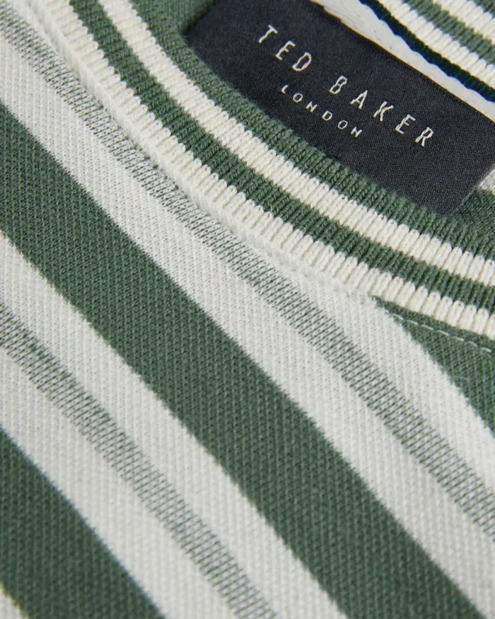 Men VADELL 8211 Short Sleeve Regular Fit Striped TShirt Khaki Ted Baker Tops Men VADELL 8211 Short Sleeve Regular Fit Striped TShirt Khaki Ted Baker Tops
