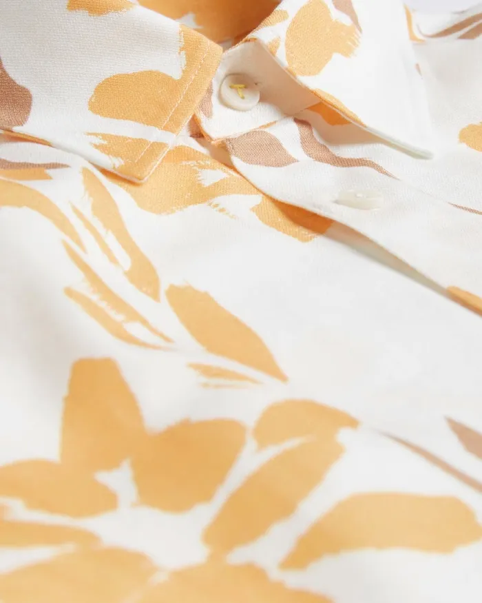 Men VERZEE 8211 Short Sleeve Floral Print Shirt Yellow Ted Baker Shirts Men VERZEE 8211 Short Sleeve Floral Print Shirt Yellow Ted Baker Shirts