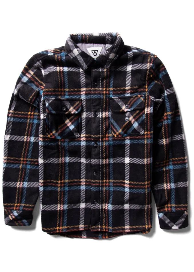 Men Vissla EcoZy Ls Polar Flannel Black 2 Shirts and Flannels