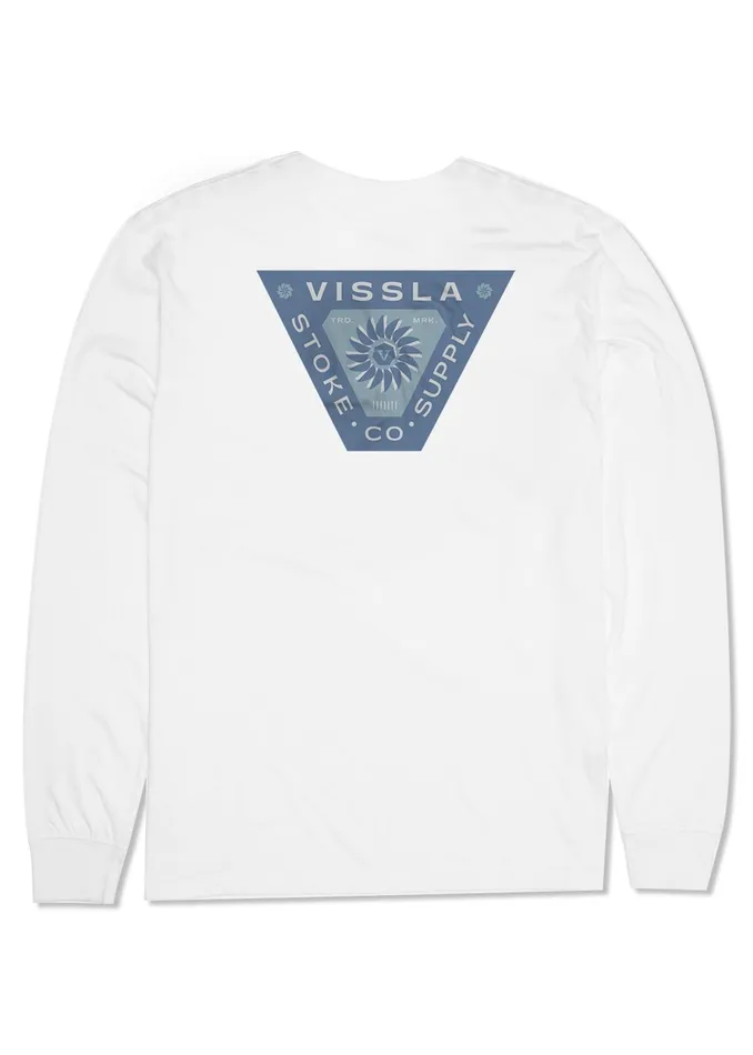 Men Vissla Insignia Ls Pkt Tee White Long Sleeve Tees