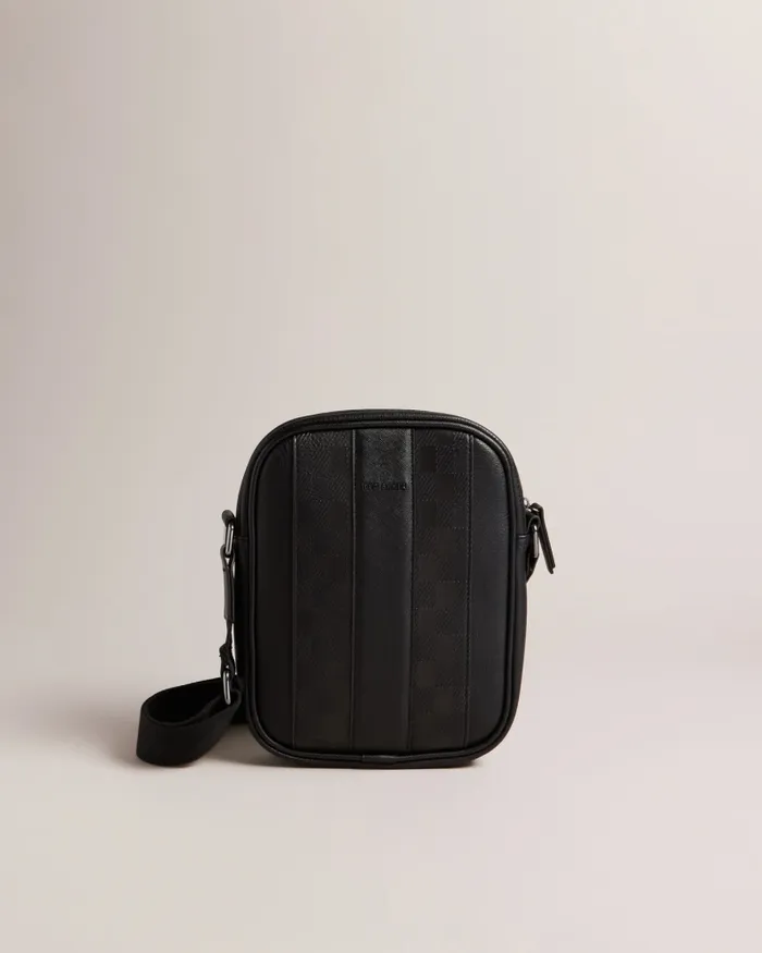 Men WAYDON 8211 House Check PU Flight Bag Black Ted Baker Cross Body Bags Men WAYDON 8211 House Check PU Flight Bag Black Ted Baker Cross Body Bags