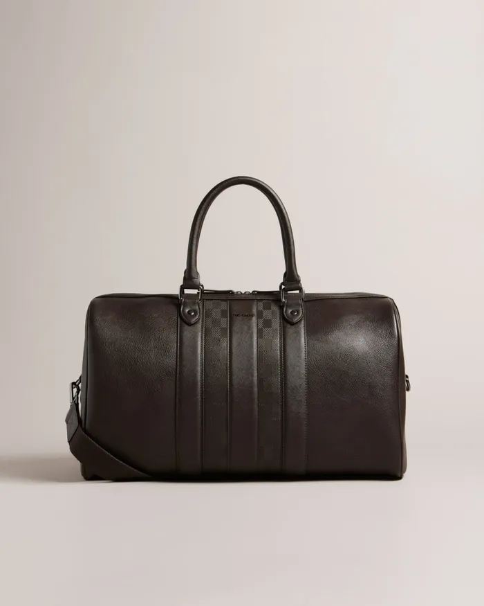 Men WAYLIN 8211 House Check PU Holdall Brownchocolate Ted Baker Holdalls and Weekend Bags