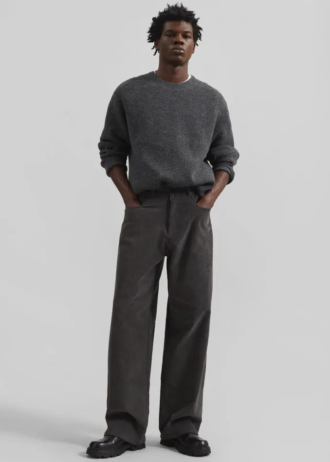 Men Wharton Corduroy Pants 8211 Charcoal The Frankie Shop Bottoms