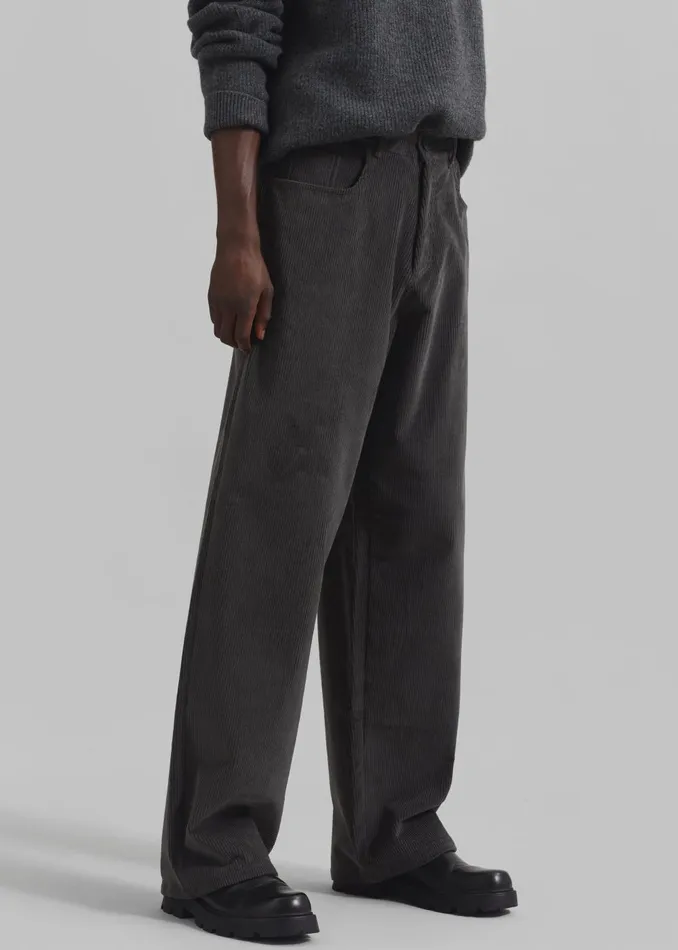 Men Wharton Corduroy Pants 8211 Charcoal The Frankie Shop Bottoms