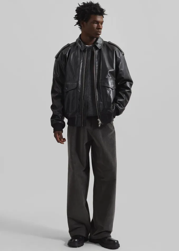 Men Wharton Corduroy Pants 8211 Charcoal The Frankie Shop Bottoms
