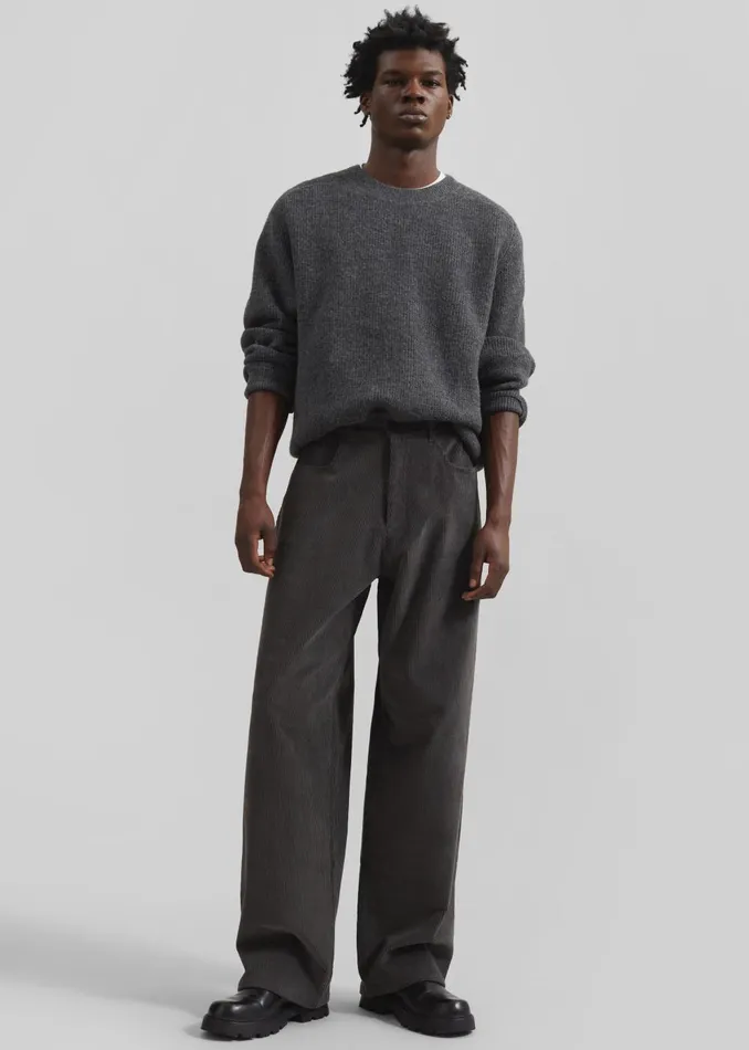 Men Wharton Corduroy Pants 8211 Charcoal The Frankie Shop Bottoms