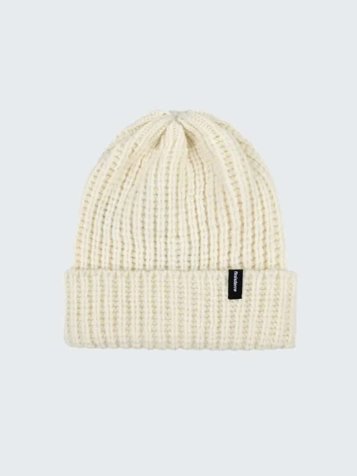 MenWomen Asowen Chunky Rib Beanie Ecru Finisterre Hats and Beanies