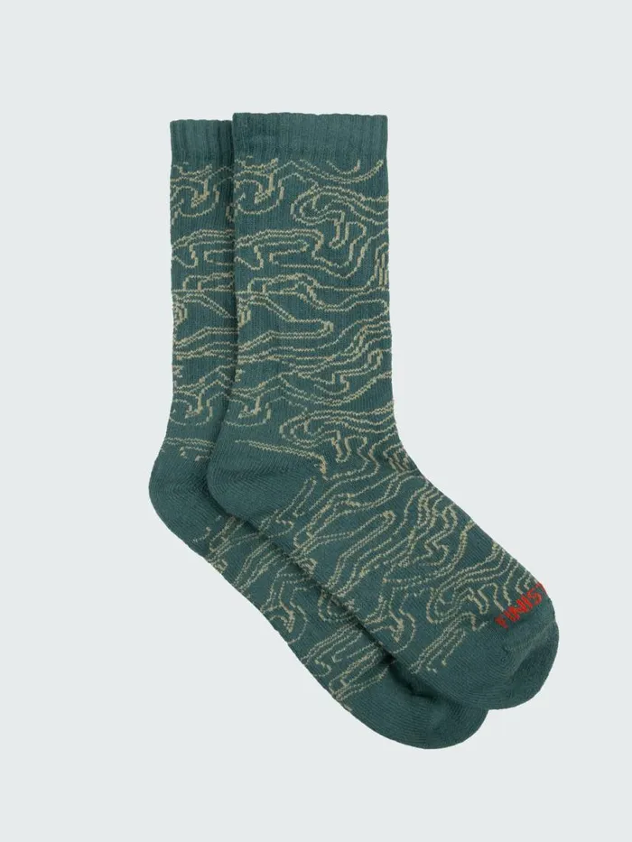 MenWomen High Tide Pattern Sock Pine Shadow Osmosis Finisterre Socks