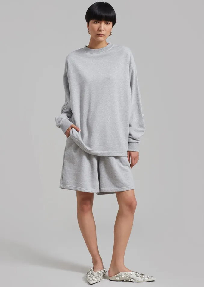 MenWomen Newton Sweatshorts 8211 Grey The Frankie Shop Loungewear