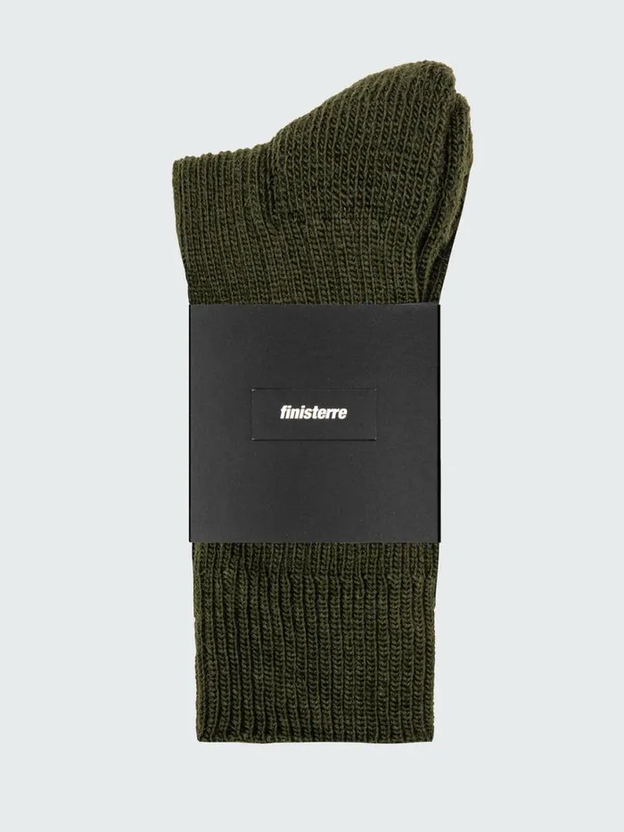 MenWomen Ribbed Sock Khaki Finisterre Socks