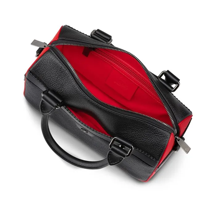 MenWomen Ruisbuddy Small Messenger Bag 8211 Grained Calf Leather And Rubber 8211 Black Christian Louboutin Crossbody Bags