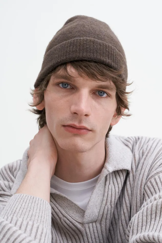 Men Wool Yak Hat Driftwood Filippa K Hats and Scarves