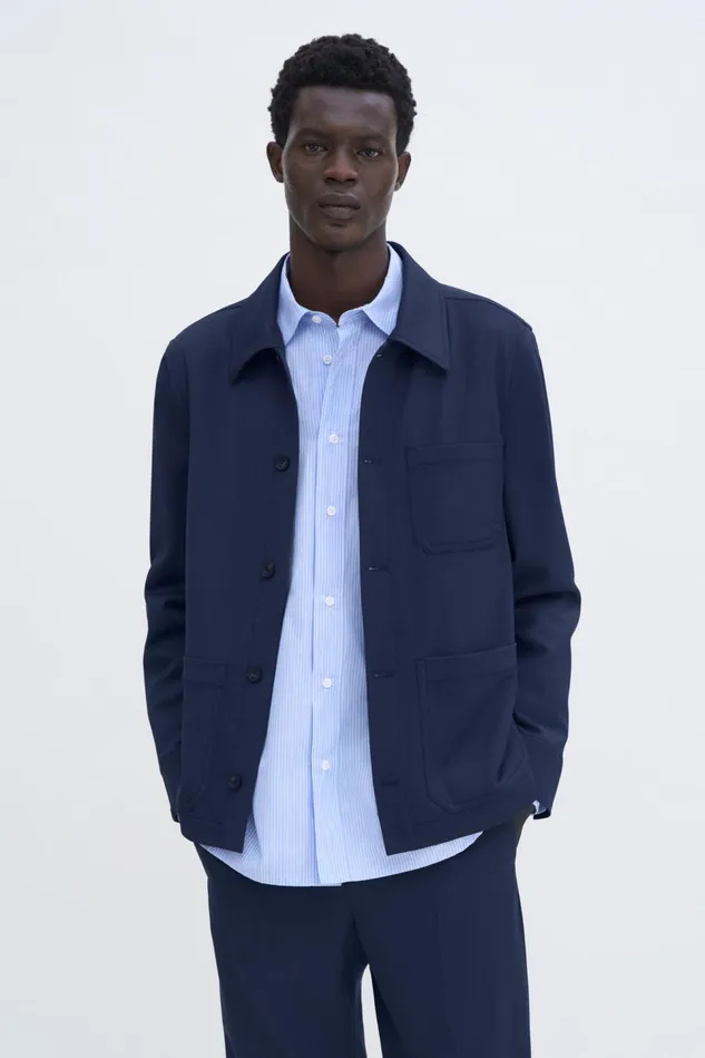 Men Work Jacket Dusk Blue Filippa K Outerwear