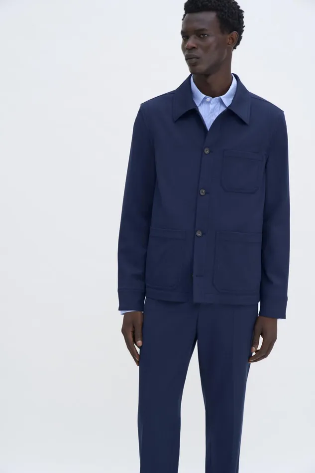 Men Work Jacket Dusk Blue Filippa K Outerwear