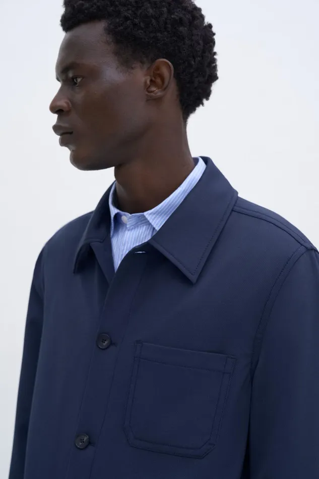 Men Work Jacket Dusk Blue Filippa K Outerwear