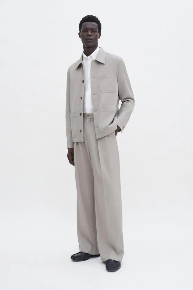 Men Work Jacket Sage Melange Filippa K Outerwear