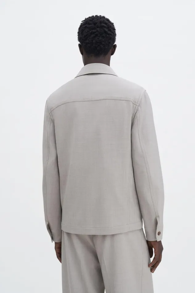 Men Work Jacket Sage Melange Filippa K Outerwear