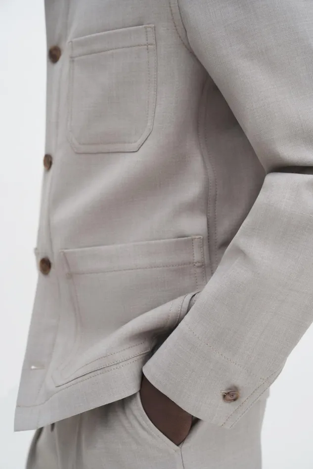 Men Work Jacket Sage Melange Filippa K Outerwear