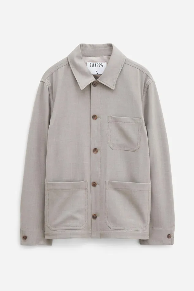 Men Work Jacket Sage Melange Filippa K Outerwear