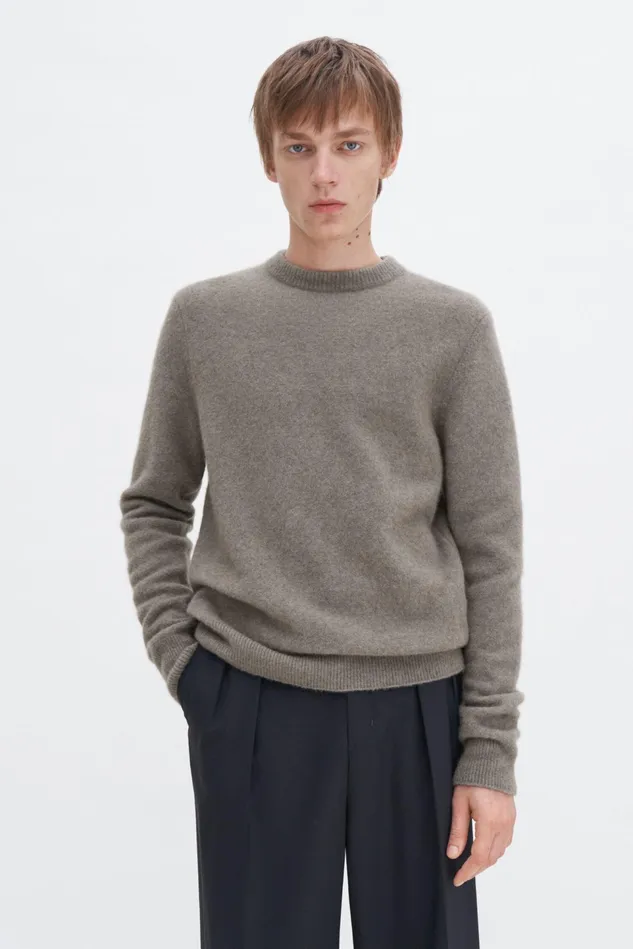 Men Yak Sweater Moss Grey Filippa K Knitwear