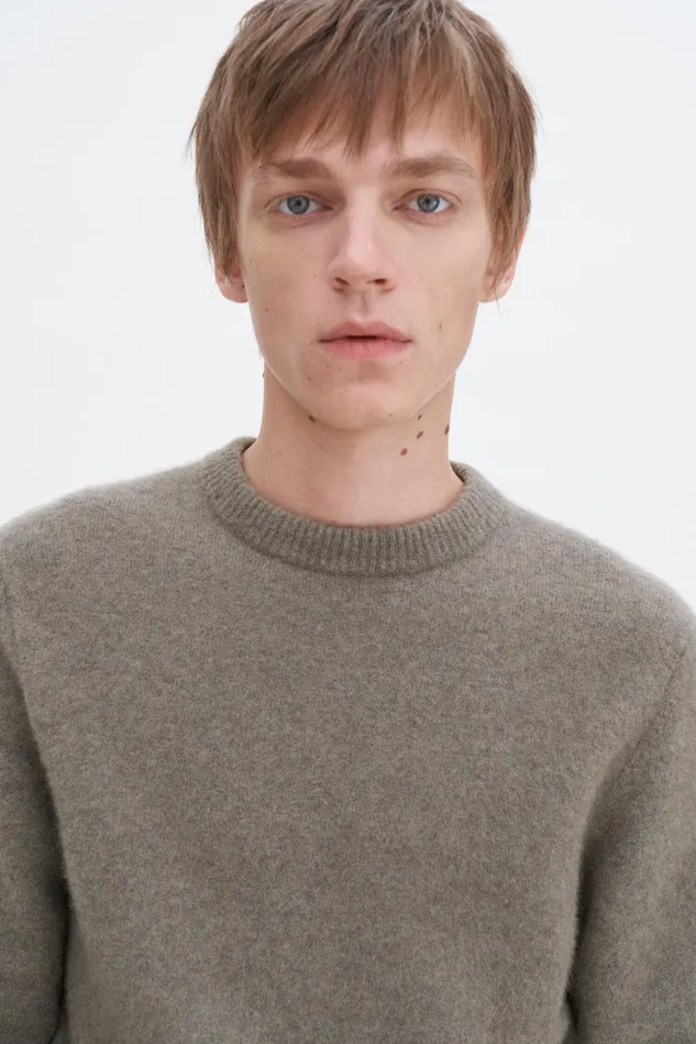 Men Yak Sweater Moss Grey Filippa K Knitwear