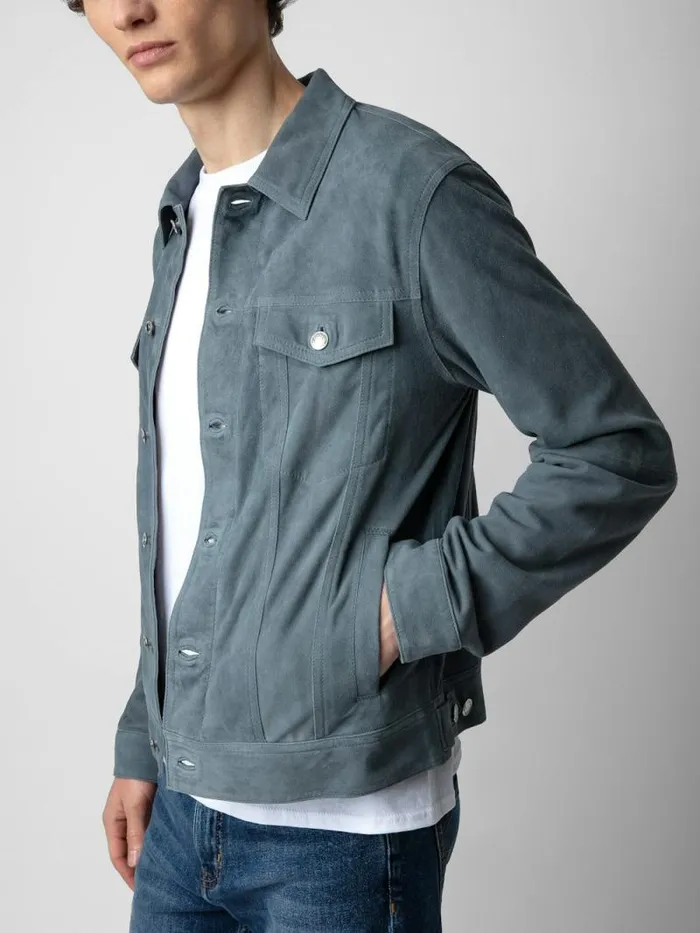 Men Zadig and Voltaire Jackets and Coats Base Suede Jacket Uniform