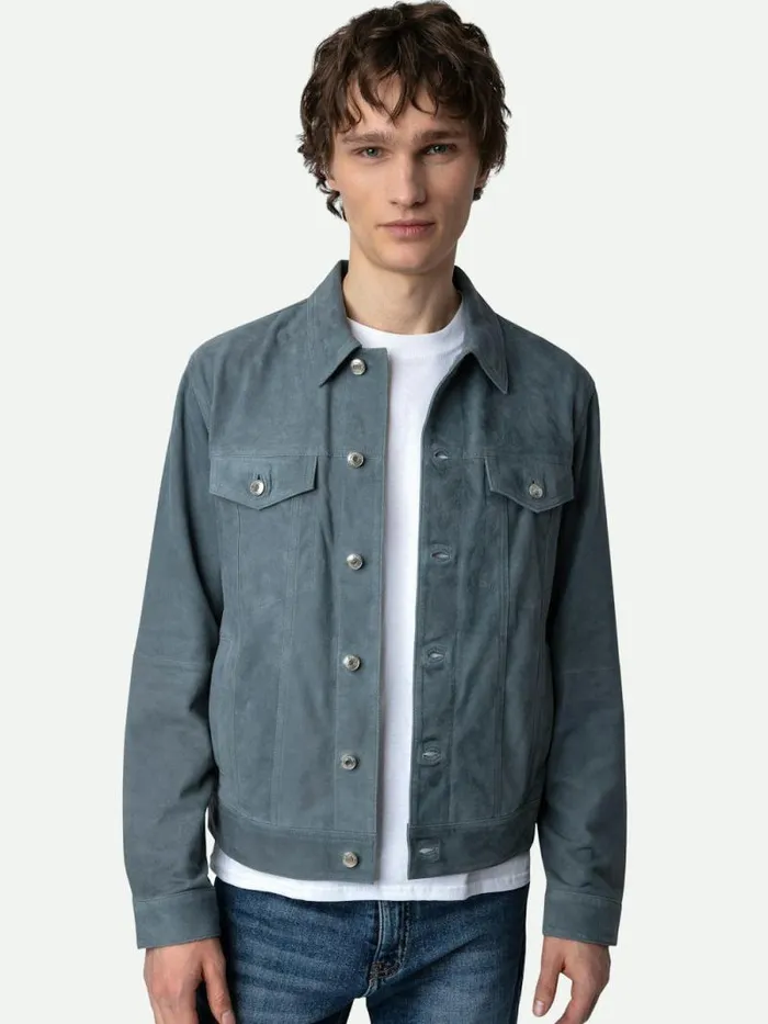 Men Zadig and Voltaire Jackets and Coats Base Suede Jacket Uniform