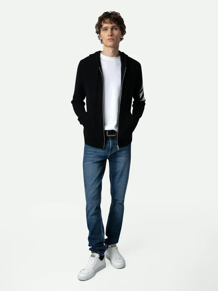 Men Zadig and Voltaire Sweaters and Cardigans Clash Arrow Cashmere Cardigan Black