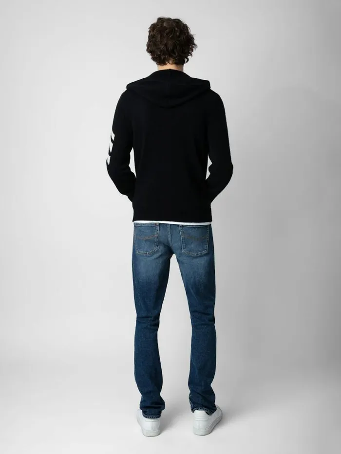 Men Zadig and Voltaire Sweaters and Cardigans Clash Arrow Cashmere Cardigan Black Men Zadig and Voltaire Sweaters and Cardigans Clash Arrow Cashmere Cardigan Black