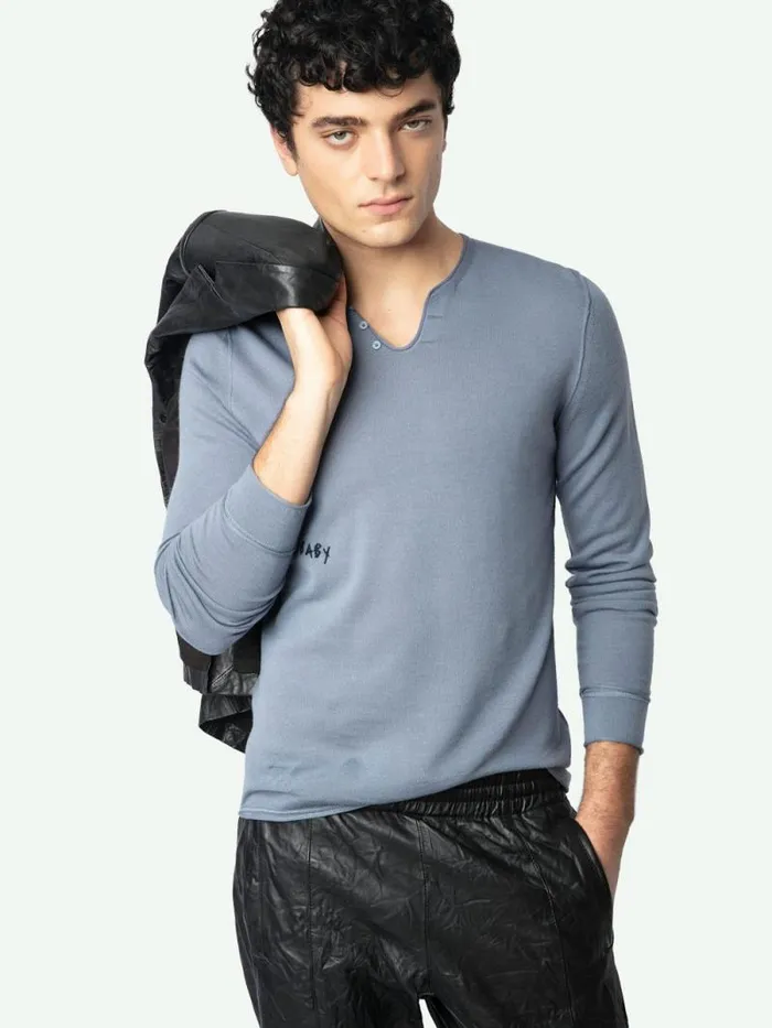 Men Zadig and Voltaire Sweaters and Cardigans Monastir Wool Sweater Stormy Men Zadig and Voltaire Sweaters and Cardigans Monastir Wool Sweater Stormy