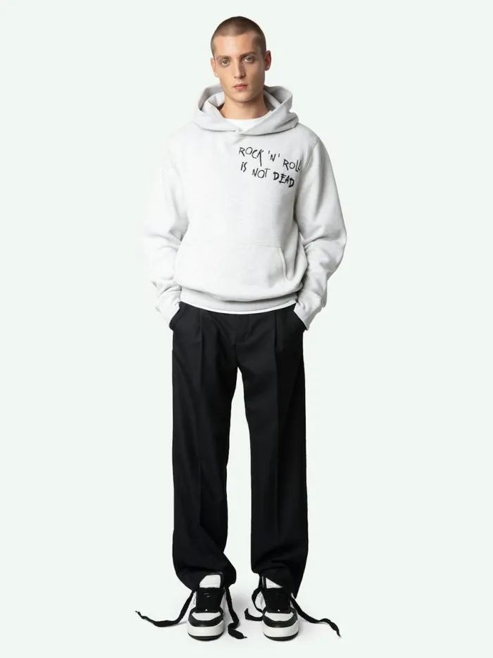 Men Zadig and Voltaire Sweatshirts and Hoodies Sanchi Sweatshirt Gris Chine Clai