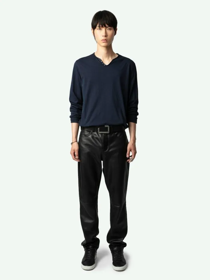 Men Zadig and Voltaire TShirts Monastir Henley Tshirt Agathe