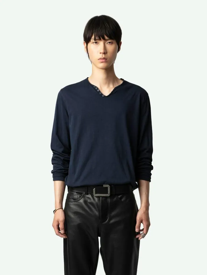 Men Zadig and Voltaire TShirts Monastir Henley Tshirt Agathe Men Zadig and Voltaire TShirts Monastir Henley Tshirt Agathe