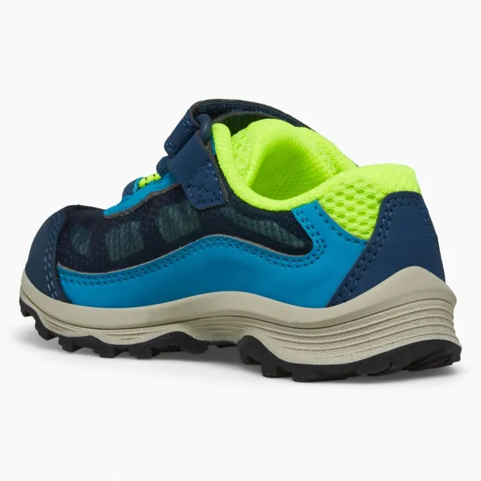 Merrell Little Moab Speed Low AC Jr Waterproof Sneaker Navyhi Viz Kids Easy On Easy Off