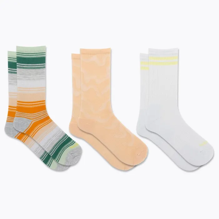 Merrell Recycled Everyday Crew Sock 3 Pack Peach Assorted MenWomen Socks