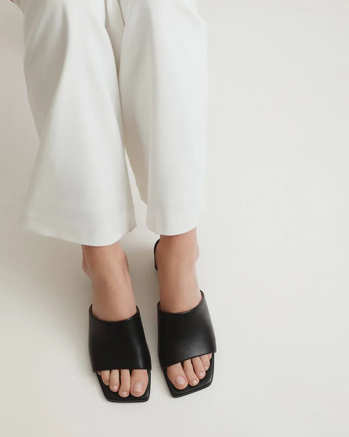 MID SANDALS jomercer Women Herbie mid heel sandals black leather MID SANDALS jomercer Women Herbie mid heel sandals black leather