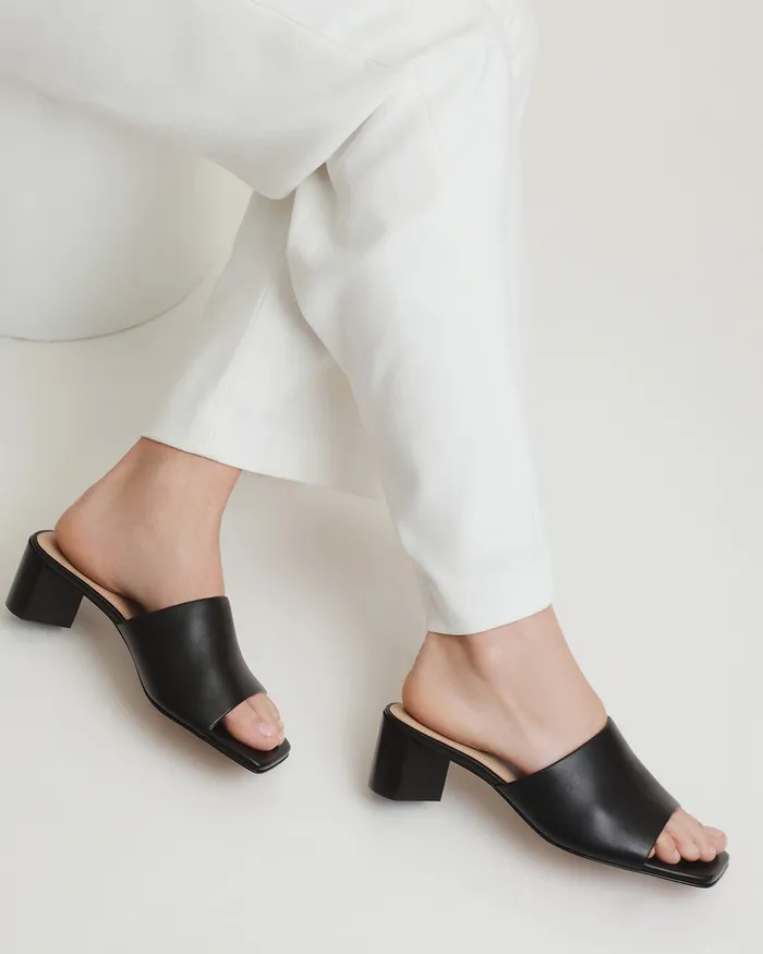 MID SANDALS jomercer Women Herbie mid heel sandals black leather MID SANDALS jomercer Women Herbie mid heel sandals black leather